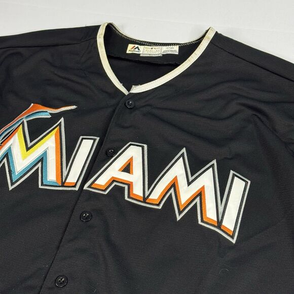 Majestic Miami Marlins Jose Fernandez Stitched Baseball Jersey Cool Base Mens XL - Picture 3 of 7